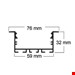  ابعاد چراغ خطی لاینر 60 وات توکار کد HSE 131-18 برند هایسان